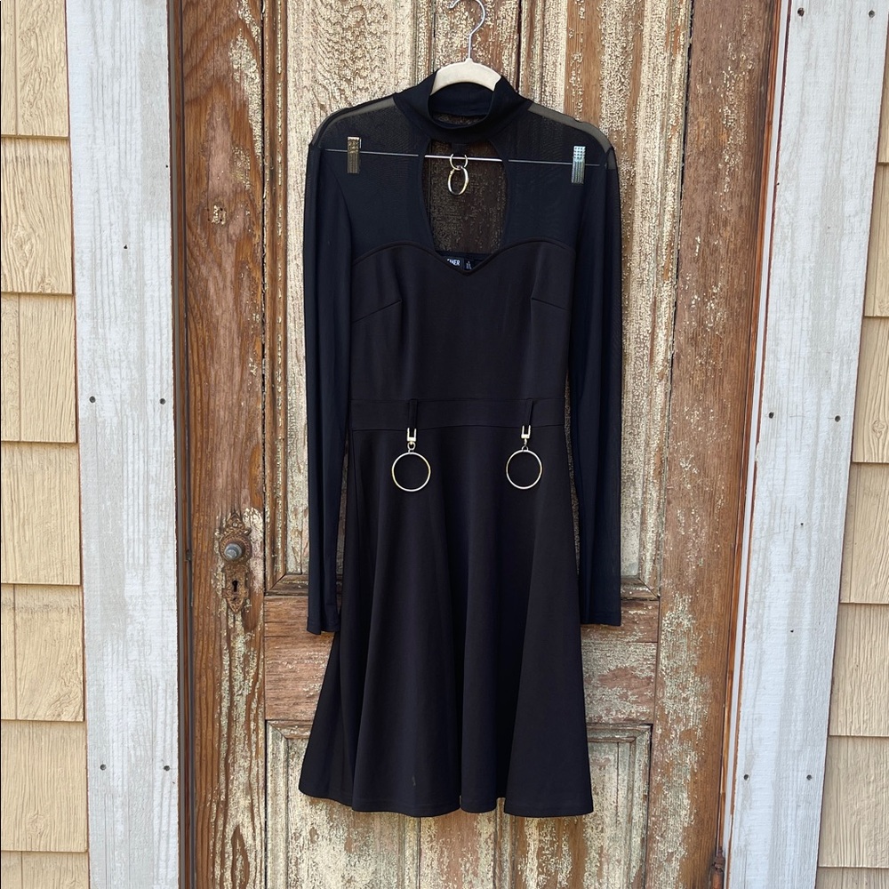 Jawbreaker bondage dress goth sheer long sleeve black size small NWOT